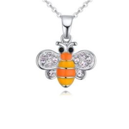 Halskette mit Bienenanhänger, gelb
