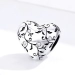  Silberanhänger, Herz mit Indigomuster