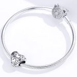  Silberanhänger, Herz mit Indigomuster