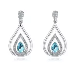 Tropfenförmige Ohrringe mit Swarovski-Kristall, Aquamarin