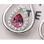 Tropfenförmige Ohrringe mit Swarovski-Kristall, rosa
