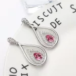 Tropfenförmige Ohrringe mit Swarovski-Kristall, rosa