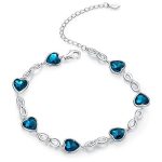 Silberarmband mit blauen Herzen