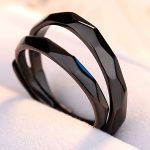 Ezüst karikagyűrű, egy pár, fekete