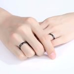 Ezüst karikagyűrű, egy pár, fekete