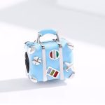 Ezüst charm, bőrönd