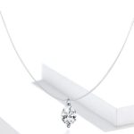 Silberne Halskette mit durchscheinendem Tropfenanhänger