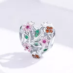 Silberanhänger mit durchbohrtem Herz, mehrfarbig