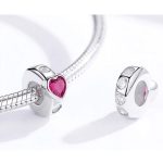 Silberanhänger mit Herz, rosa