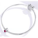 Silberanhänger mit Herz, rosa