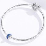 Silberanhänger mit Inda-Muster, blau