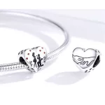 Silberner Charm, herzförmig, Heiratsantrag für Mädchen