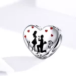 Silberner Charm, herzförmig, Heiratsantrag für Mädchen