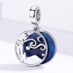 Silberanhänger, Sternennacht, blau