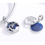 Silberanhänger, Sternennacht, blau