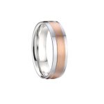 Herren-Ehering, Edelstahl, Roségold, Größe 10