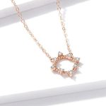 Silberne Halskette mit Sonnenanhänger, Roségold