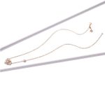 Halskette mit dekorativem Herzanhänger, Silber, Roségold