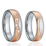 Damen-Ehering, Titanstahl, Roségold, Größe 6