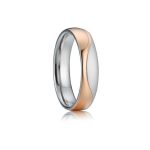 Herren-Ehering, Titanstahl, Roségold, Größe 11