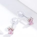 Silberohrringe, Pfote, rosa