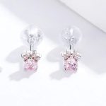 Silberohrringe, Pfote, rosa