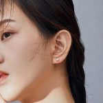 Silberohrringe, Pfote, rosa