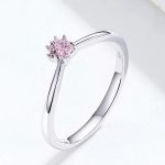 Silberring, Pfote, rosa, Größe 7