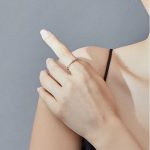 Silberring, Pfote, rosa, Größe 7