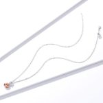 Silberne Halskette mit Rosenanhänger, Roségold