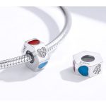 Silberanhänger, dreifarbige Perle