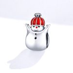 Silberner Charm-Schneemann