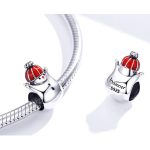 Silberner Charm-Schneemann