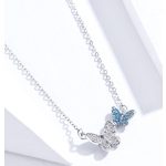 Silberne Halskette mit zwei Schmetterlingen