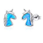 Silberohrringe, Einhorn, Silber