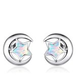 Silberohrringe, Mond und Stern, Silber