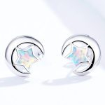 Silberohrringe, Mond und Stern, Silber