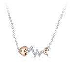 Silberne Halskette mit Fischgräten-Anhänger, Roségold