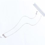 Silberne Halskette mit Fischgräten-Anhänger, Roségold