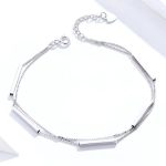 Silberarmband, doppelt, geometrisch