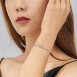 Silberarmband, doppelt, geometrisch