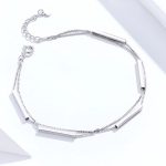 Silberarmband, doppelt, geometrisch