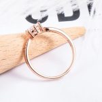 Damen-Verlobungsring, Silber, Roségold, Größe 10