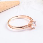 Damen-Verlobungsring, Silber, Roségold, Größe 10