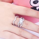 Damen-Verlobungsring, Silber, Größe 9