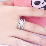 Damen-Verlobungsring, Silber, Größe 9