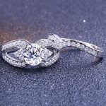 Damen-Verlobungsring, Silber, Größe 8