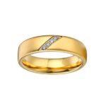 Damen-Ehering, Edelstahl, Gold, Größe 9