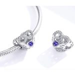 Silberner Herzanhänger, blau