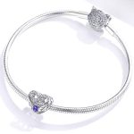 Silberner Herzanhänger, blau